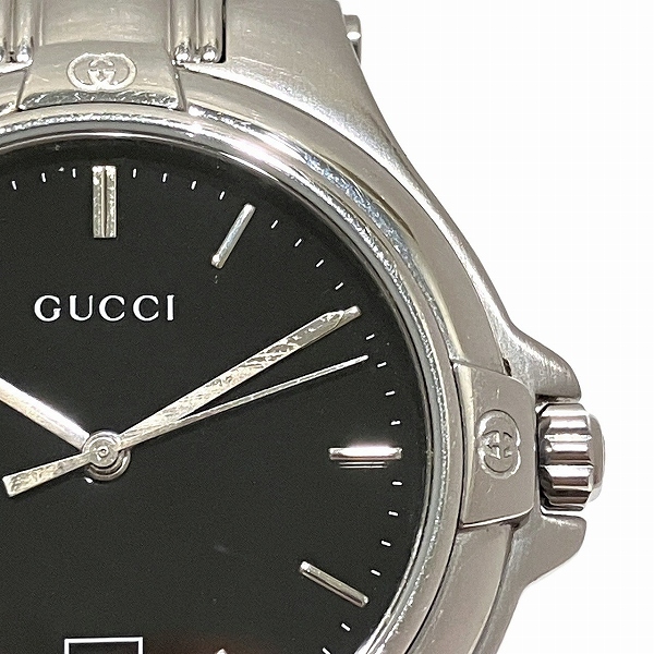 グッチ GUCCI 9040M ブラック文字盤 クォーツ 時計 腕時計 メンズ【中古】