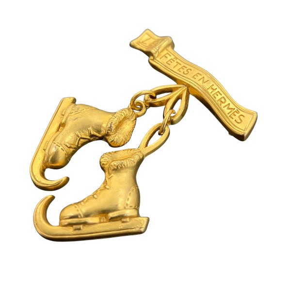 エルメス Hermes スケートシューズモチーフ ブローチ ブランド小物