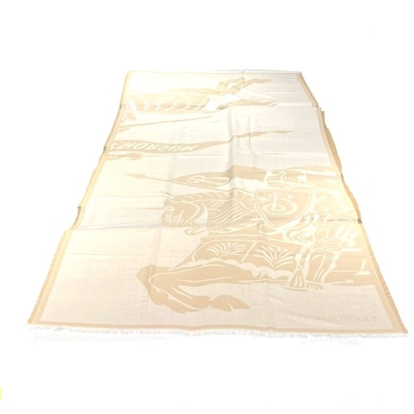 バーバリー Burberry 大判ストール ベージュ×ブラウン スカーフ ブランド小物 レディース【中古】