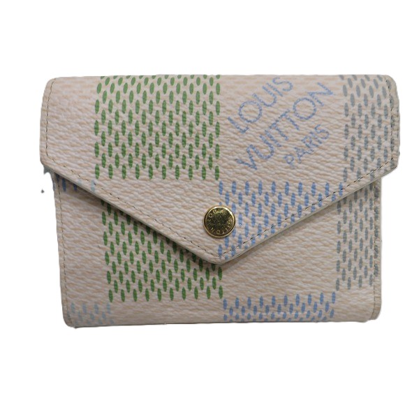 ルイヴィトン Louis Vuitton ダミエリシャス ポルトフォイユ ヴィクトリーヌ N40750 3つ折り財布 レディース【中古】