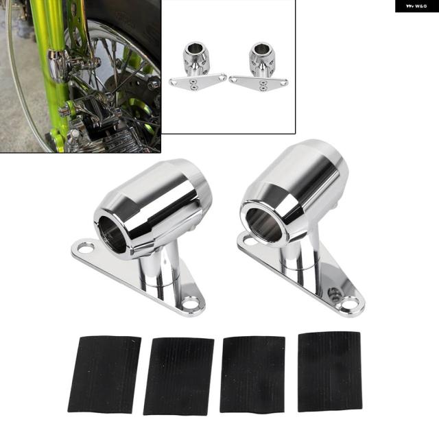 クローム オートバイ フロントエンドフェンダー マウント タブセット