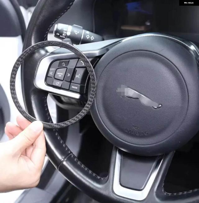 ABSカーボン製 ステアリングホイール センターリング トリム ジャガー F-TYPE X152 2013-2024年式 ステアリングホイール センターカバー アクセサリー