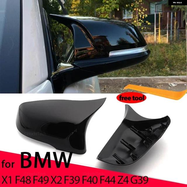 カーボン スタイル ブラック サイドミラー カバー キャップ BMW F44 F40 G29 2020+ F48 F49 F52 2019-2020 X2 F39 トヨタ スープラ 2019-2020