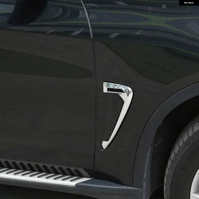 BMW X5 F15 X5M F85 2014-2018 ABSクローム/ブラック/カーボンカーシャークギルズサイドフェンダーベント ステッカー カーアクセサリー