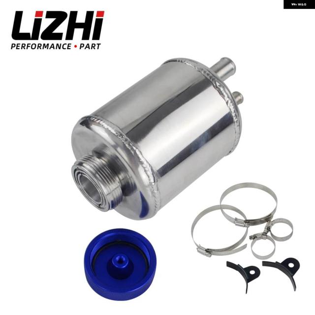 LZ - 汎用燃料バッテリーレーシングパワーステアリングタンク ポンプ アルミ ブリーザータンク フルイド リザーバー タンク ブラケット 付き