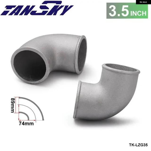 89MM 3.5インチ 鋳造アルミエルボ パイプ 90度インタークーラー ターボタイトベンド マスタング GT V8 / 05-10 GT500 TK-LZG35
