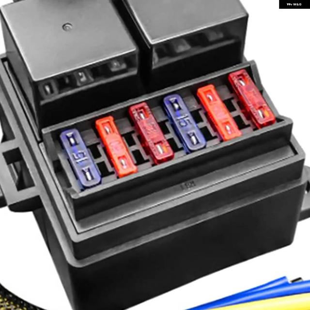 ヒューズリレー ボックス キット 汎用 防水 アタッチメント ホルダー 6 ATCヒューズ ホルダー 2スロットリレーブロック ボート トラック_5