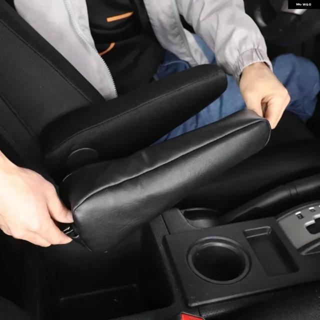 レザーブラックカーシート アームレスト プロテクター カバー ケース トヨタ FJクルーザー 2007-2021シートハンドレストカバー カーアクセサリー_1