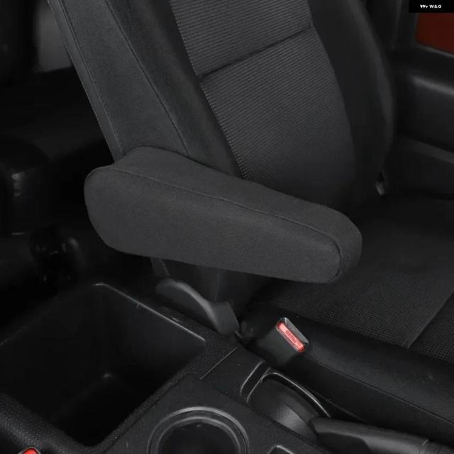 レザーブラックカーシート アームレスト プロテクター カバー ケース トヨタ FJクルーザー 2007-2021シートハンドレストカバー カーアクセサリー_3