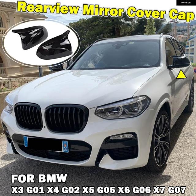 炭素/ABS リアビューミラー 取りまかなう BMW X3 G01 IX3 X4 G02 X5 G05 X6 G06 X7 G07 G08 2018-2023 M 表現スタイル ABS グロス黒いこと