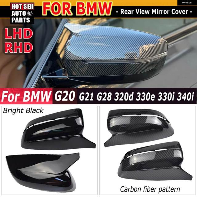 G20 カーボン/ブラック カーサイドウィング バックミラー カバー キャップ BMW 3シリーズ G20 G21 G28 320D 330E 330I 340I 2019-2022 M4