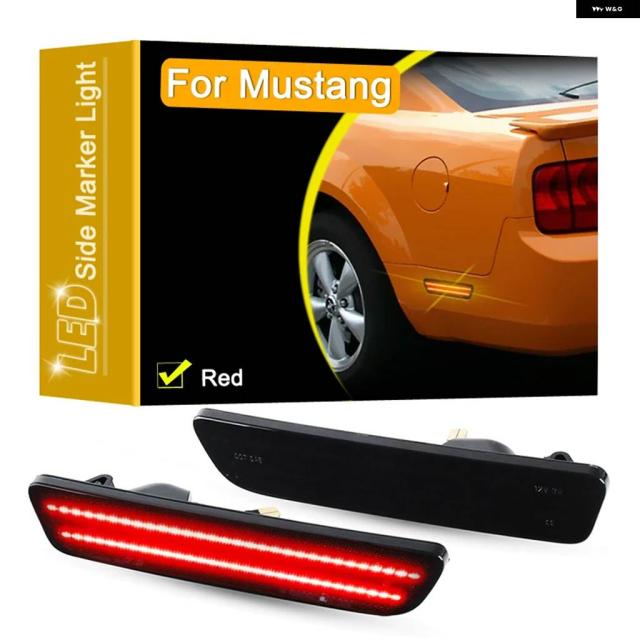 スモークレンズ 防水 リア レッド LED サイドフェンダー マーカーランプ パーキング ハザード灯 フォード マスタング 2005 - 09