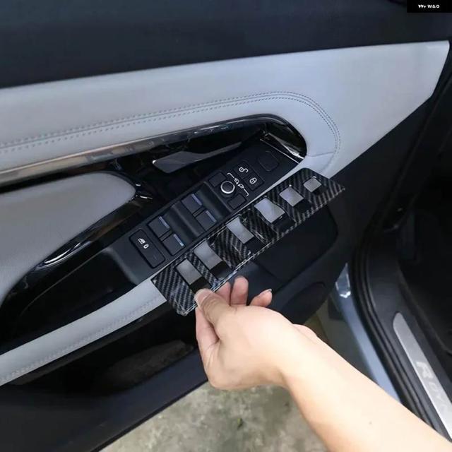 レンジローバー イヴォーク L551 20-24 ABS カーボン カーウィンドウリフトスイッチ ボタン フレーム カバー トリム インテリア カーアクセサリー LHD