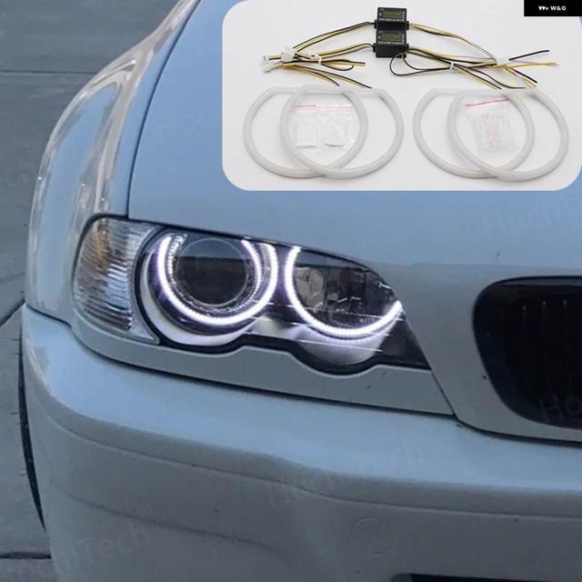 コットンLED エンジェルアイズ DRLリング デイタイム ランニングライト BMW 3シリーズ1999-2005 E46 ヘッドライト