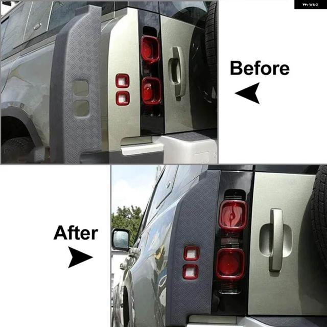 2ピース 車用 テールライト カバー ガード 傷防止 ランドローバー ディフェンダー 90 110 130 220 2021 2022 - 2025