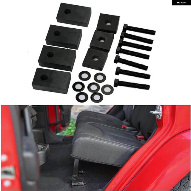 ジープ JKU/JL シート スペーサー リアシート リクライニングキット 2007 2008 -2020 ブラック デルリン プラスチック リアシート サポート リクライニング スペーサー キット