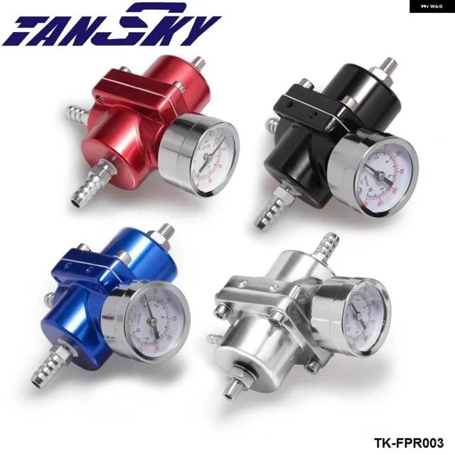汎用 調整可能 FPR 燃料圧力レギュレーター 0-140 PSI ゲージ ガスホースキット フォード マスタング 01-04 TK-FPR003