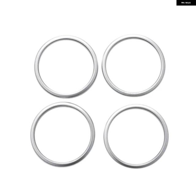4個 ABS マット インテリア カードア スピーカー オーディオ リング カバー トリム BMW 2シリーズ F45 F46 グラン アクティブ ツアラー 2015-2018