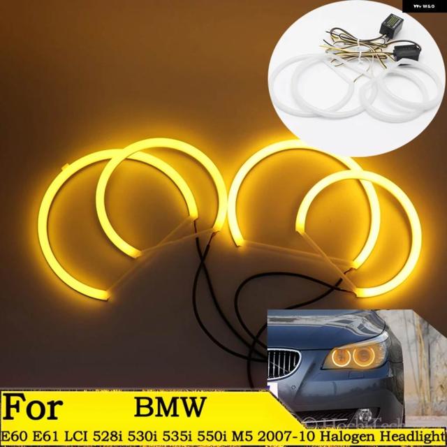 SMDコットンライト スイッチバックLEDエンジェルアイリングキット BMW E60 E61 LCI 528I 530I 535I 550I M5 2007-2010 ハロゲン ヘッドライト