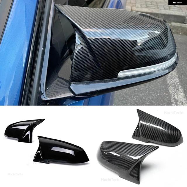 2個バックミラー カバー キャップ カーボンブラック BMW F20 F21 F22 F23 F30 F32 F36 X1 E84 F87 カーボン柄 アクセサリー