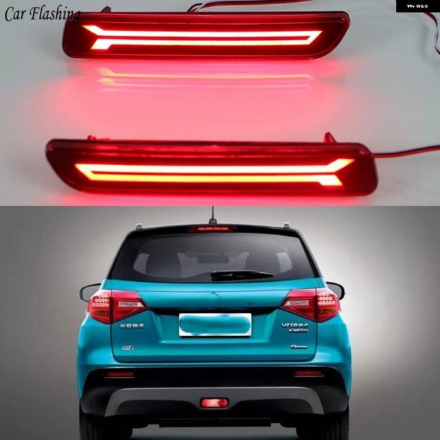 車用点滅2個 車用LEDリア バンパー ランプ ブレーキライト リフレクター テールランプ スズキ エルティガ シアズ ビターラ スプラッシュ S-クロス SX4 LED