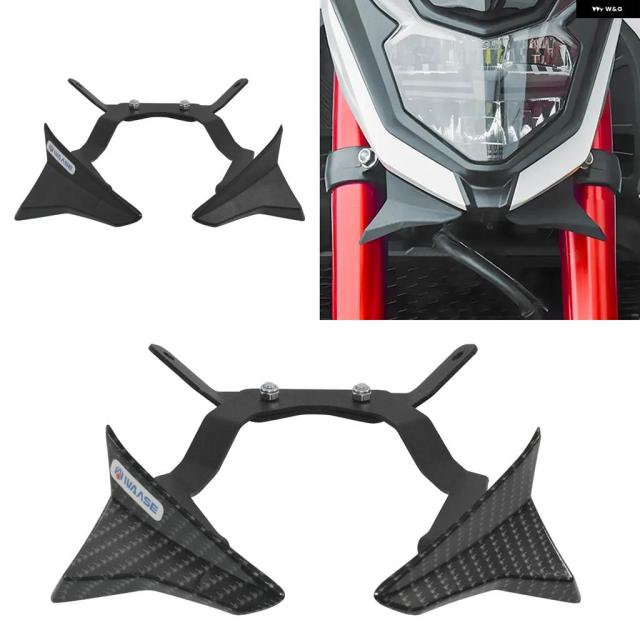 フロントフェンダー マッドガード ビークスポイラー ダウンフォース空力 ウィングレット ウィンドカウルエクステンションカバー ホンダ CB750ホーネット2023-2025年モデル用