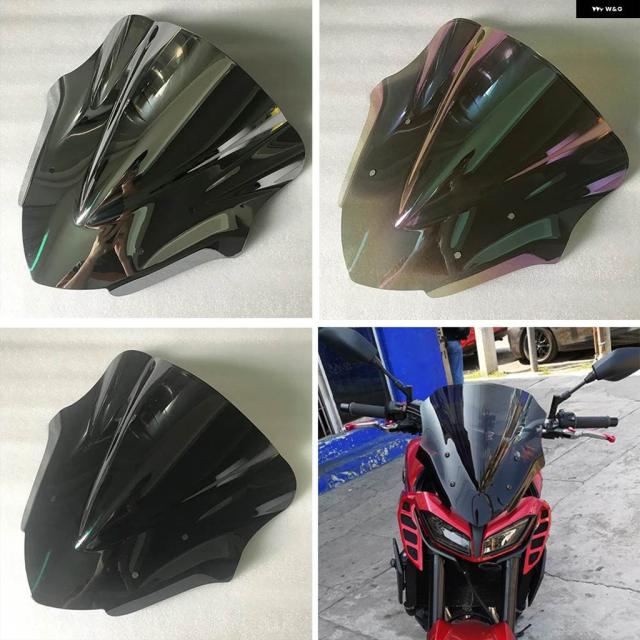 2017年モデルMT09 フロントガラス - 21 ヤマハ MT-09 FZ-09 フロントウィンド ディフレクター ダブルバブル MT FZ09 ブラック