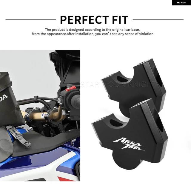 ホンダ アフリカ ツインCRF1100L冒険運動競技 2020年用 - 手持ち部分赤ちょうちん ライザークランプ CNC 手持ち部分赤ちょうちん リフトエクステンデッド アダプタ マウント