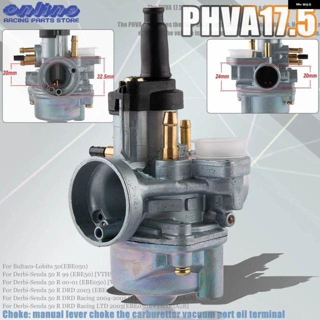 PHVA 17.5MM キャブレター デロルト用SHVA 17.5 ED用デルビ用センダ50RDRD SMEBEフォーギレラGSMSMTブルタコトモスA5550 80CC