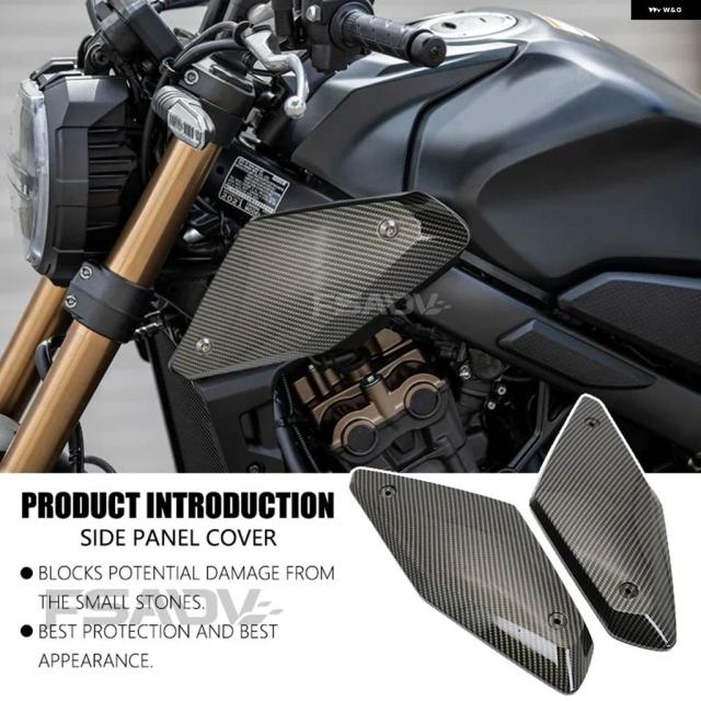 ブラック/カーボン バイク ABS サイド パネル フェアリング フレーム カバー ホンダ CB650R 2018-2023 2020 2021 2022_3