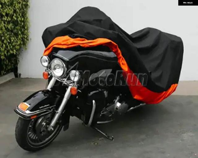 XXXL オレンジ/ブラック バイク カバー 防水 バイク カバー ハーレー ストリートグライド FLHX ツーリング