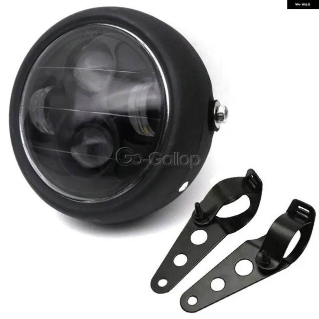 6.5in 自動二輪車 LED 前照灯 ご機嫌/ロービーム マウント 鉤括弧 ホンダ ヤマハ ハーレー クルーザー クリーヴァ