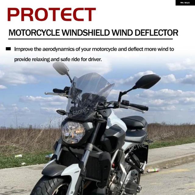 バイク ツーリングウインドデフレクタートラベルウインドシールドバイザー ヤマハ FZ07 MT07 FZ-07 MT-07 MT 2013-2016 2017_2