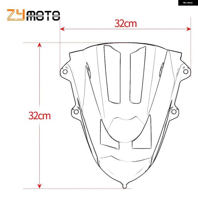 ヤマハ 5 V3 YZFR15 YZF-R15 2017 - 21 バイク ウィンドシールド ウィンドスクリーン バイザー ダブルバブル_2
