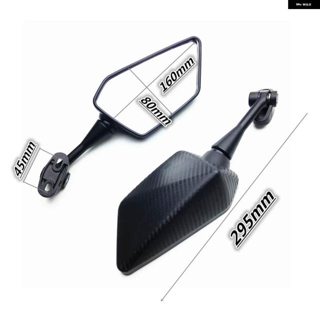 バイク バックミラー レーシングスポーツ バイク バックサイドミラー ホンダ CBR600 CBR600RR CBR1000 CBR1000RR カーボンブラック