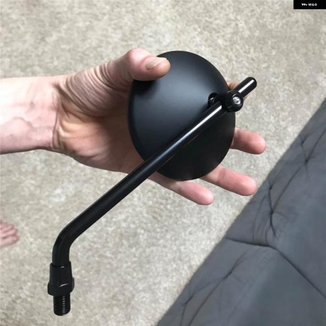 2個/ペア 8MM 10MM バイク バックミラー サイドミラー 凸型 ラウンドミラー ショートステム ハーレー カワサキ ヤマハ