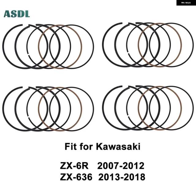 モーター エンジン 1/4 シリンダー ピストンリング キット 67MM STD カワサキ ZX-6 ZX6 ZX-6R 2007-2012 ZX-636 2013-2018 ZX6R 636