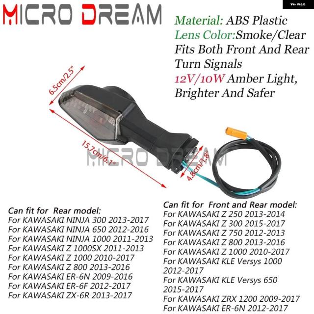 バイク ウィンカーライト アンバー インジケーター フラッシャー ウィンカーランプ カワサキ Z250 Z300 Z750 Z800 Z1000 VERSYS 650/1000 ZRX1200_2