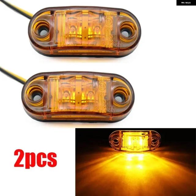 12V / 24V LED サイド マーカーライト 車 アウター ライト ハザード テールライト トレーラー トラック 大型 トラック ランプ アンバー 色