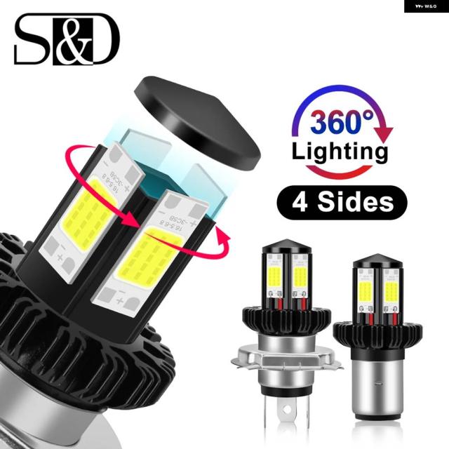 バイク ヘッドライト バルブ H6 BA20D H4 LED ハイ/ロービーム モトLED ヘッドライト バイク LEDランプ コン バージョン キット バルブ 1200LM 6000K