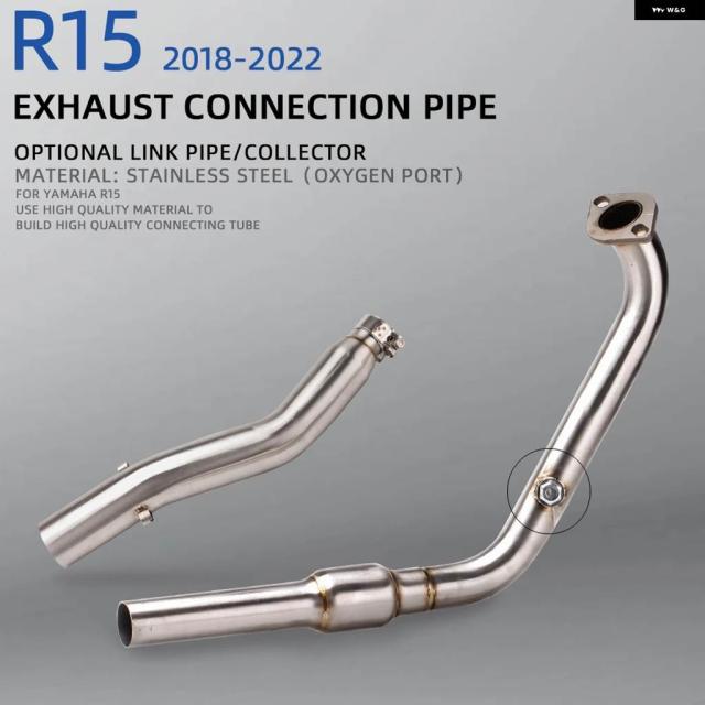 スリップオン ヤマハ YZF-R15 5 V3 R125 MT15 MT-15 2017 - 2023 バイク エキゾースト エスケープ モト マフラー フロント ミドルリンク パイプ