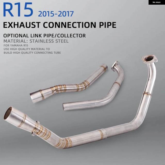 スリップオン ヤマハ YZF-R15 5 V3 R125 MT15 MT-15 2017 - 2023 バイク エキゾースト エスケープ モト マフラー フロント ミドルリンク パイプ_1