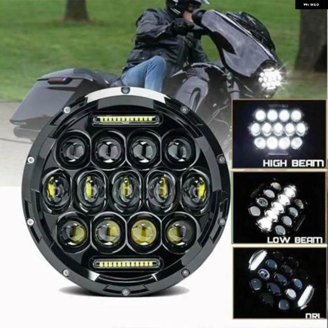 7インチ H4 LED ヘッドライト ソフテイル スリム ファットボーイ 7インチ DRL バイク ヘッドランプ カワサキ バルカン ドゥカティ モンスター 1000 600