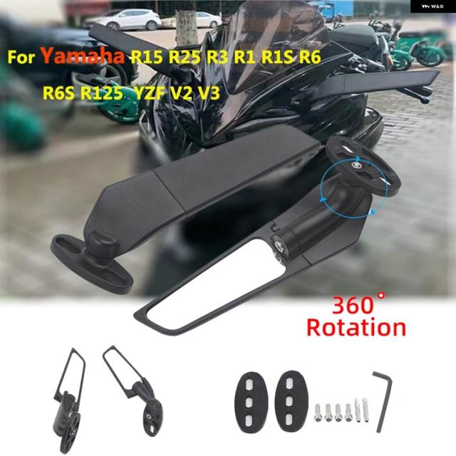 ヤマハ R15V3 R25 R3 R1 R1S R125 YZF サイドミラー カスタム ウィング ESPELHOS MOTO ESPEJO レトロバイザー バックミラー