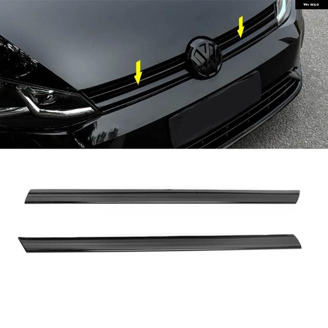 ブラックフロント グリル ストリップ VW ゴルフ 7 RLINE 7.5 MK7 バンパー グリル トリム カバー ゴルフ グリル
