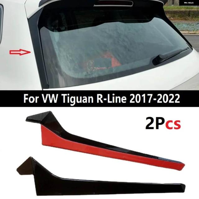 カー スタイリング VW TIGUAN R-LINE 2017-2022 ブラック ABS カーリアウィンドウスポイラー サイドウィングカバー トリム