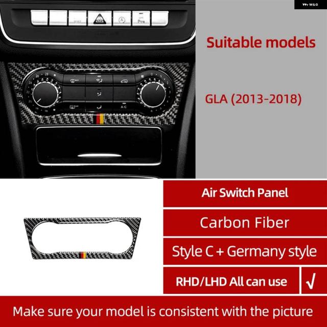 メルセデス ベンツ W176 A クラス GLA X156 CLA C117 カーボン カー インテリア センター コンソール パネル トリム ステッカー チューニング_11