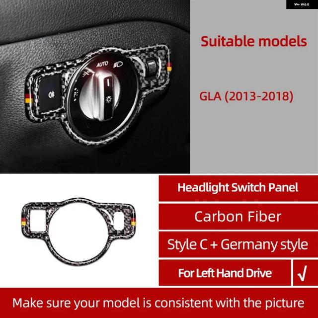 メルセデス ベンツ W176 A クラス GLA X156 CLA C117 カーボン カー インテリア センター コンソール パネル トリム ステッカー チューニング_15