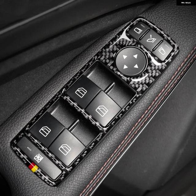 メルセデス ベンツ W176 A クラス GLA X156 CLA C117 カーボン カー インテリア センター コンソール パネル トリム ステッカー チューニング_5