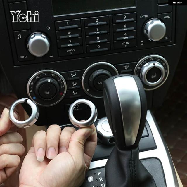 ランドローバー フリーランダー 2 2007-2015 ABS シルバー カーセントラル コントロール ボリューム エアコン ノブ カバー トリム
